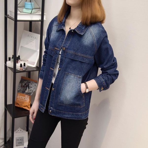 

women's jackets large size 5xl 2021 autumn winter women denim jacket long sleeve short coat for jeans plus outwear, Black;brown