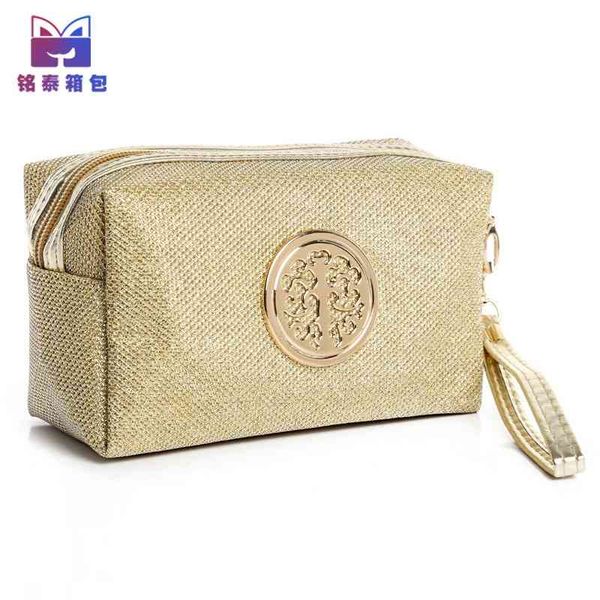 

wind gold powder glite bright film octagonal cosmetic hand holding storage bag