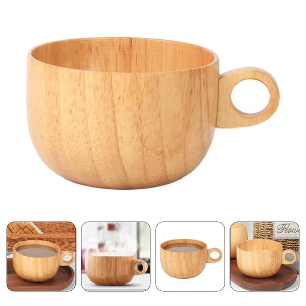 

mugs 1pc household cup simple handle coffee wood insulated drinking