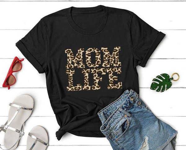 

women's t-shirt momleopard mama shirt mother lover fashion short sleeve women 100% cotton harajuku funny graphic female clothing o neck, White