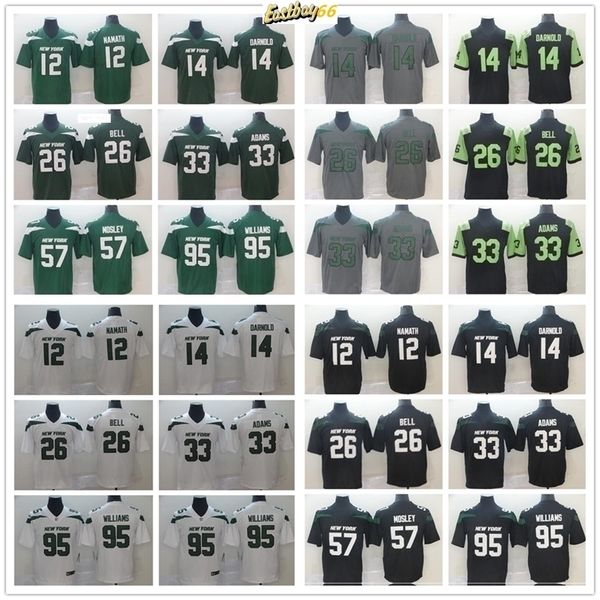 

ncaa football 12 joe namath 14 sam darnold 26 le'veon bell 33 jamal adams 57 cj mosley 95 quinnen williams jerseys man women youth, Black;red