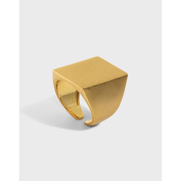 

cluster rings shanice s925 sterling silver open ring ns niche design minimalist wild geometric rectangular texture party jewelry gift, Golden;silver