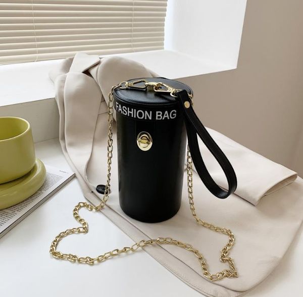 

fashion personality cylinder bags chain shoulder messenger bucket bag