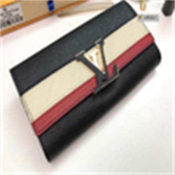 

versatile chain w9n6 black m62133 small fresh brand wallet women real leather long wallet designer wallets compact purse clutches luxury eve, Red;black