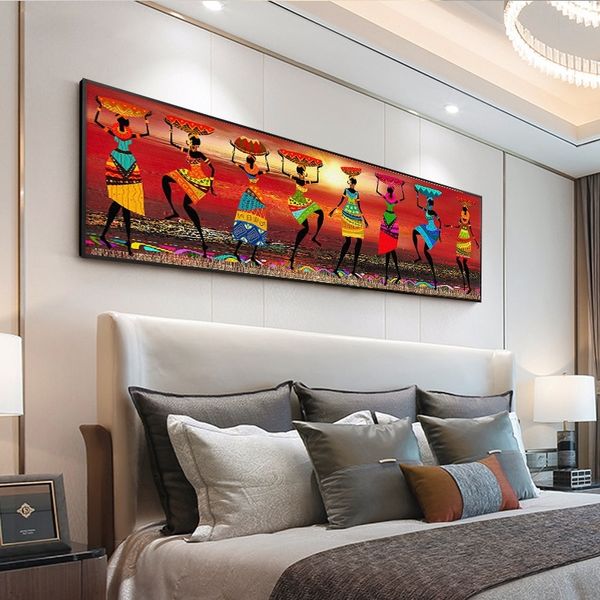 AAVV Art Paintings Afrikanische Frauen tanzen Ölgemälde Bild für Wohnzimmer Leinwanddruck Home Decor Kein Rahmen 210310