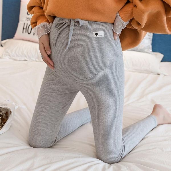 

maternity bottoms casual leggings for pregnant women elastic high waist stripes pants pregnancy sports clothes fitness trousers skinny, White