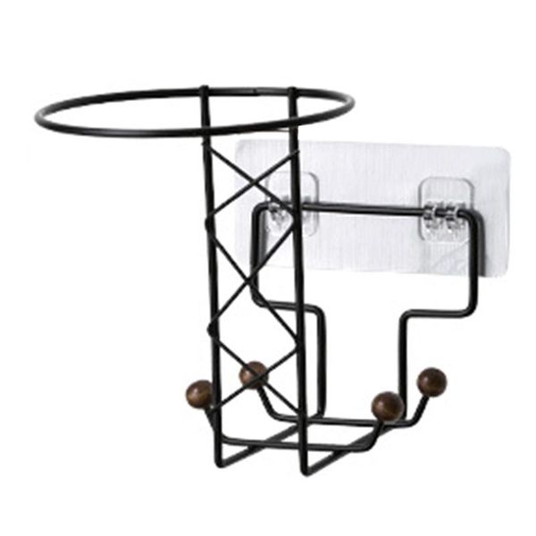 

hooks & rails 2021 iron motorcycle helmet stand holder with back adhesive wall mounted hook hanger hat coat keys rack