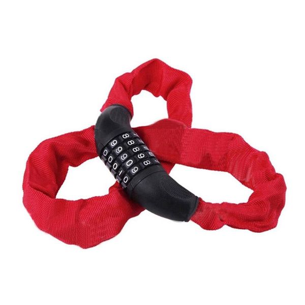 

bike locks chain lock 5 digit code combination bicycle security cable anti-theft cycling outdoor riding euipment