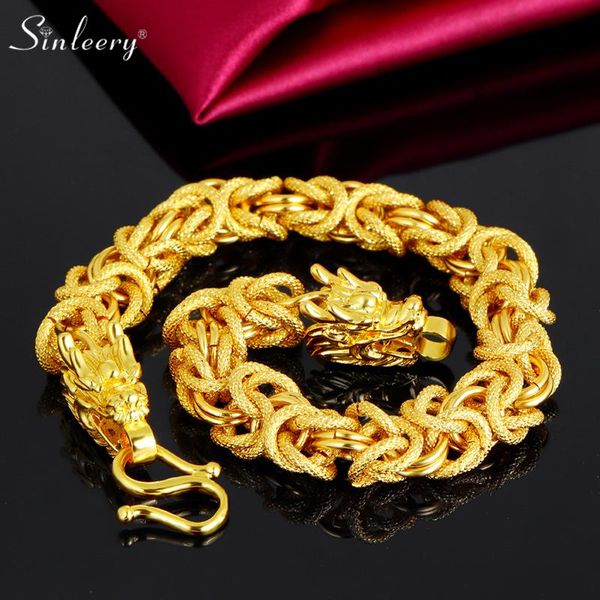 

link, chain sinleery vintage gold color dragon bracelet for men gothic style bracelets on hand fashion jewelry 2021 boho sl015 ssh, Black