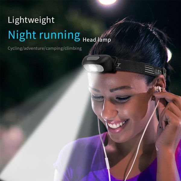

headlamps mini led headlight waterproof usb charging red bicycle light outdoor camping running fishing lamp