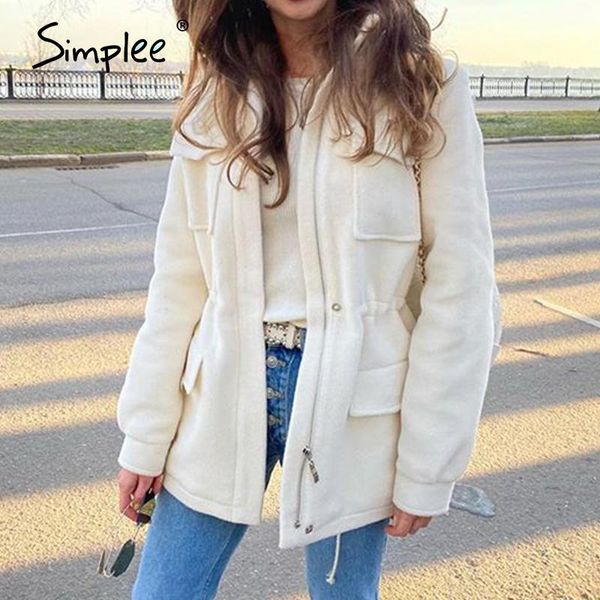 

women's jackets simplee high collar pocket short coats womens elegant autumn winter thin jacket female office lady casual overcoat 2021, Black;brown