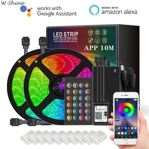 

strips led strip light rgb wifi smart backlight waterproof flexible works with amazon alexa google asistant