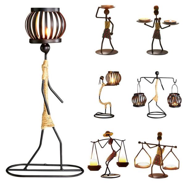 

candle holders nordic metal humanoid candlestick for candles abstract iron holder ornaments candlelight dinner deskhome decoration