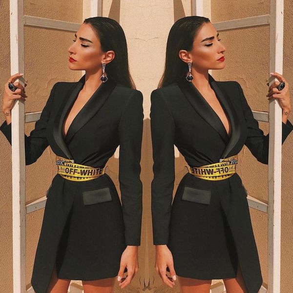 

black fashion long sleeve v neck bodycon bands dressed in party dress at night u375, White