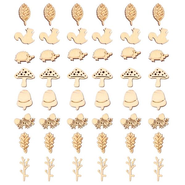 

novelty items 200pcs wooden cartoon pieces wood animal embellishments for diy art craft decor
