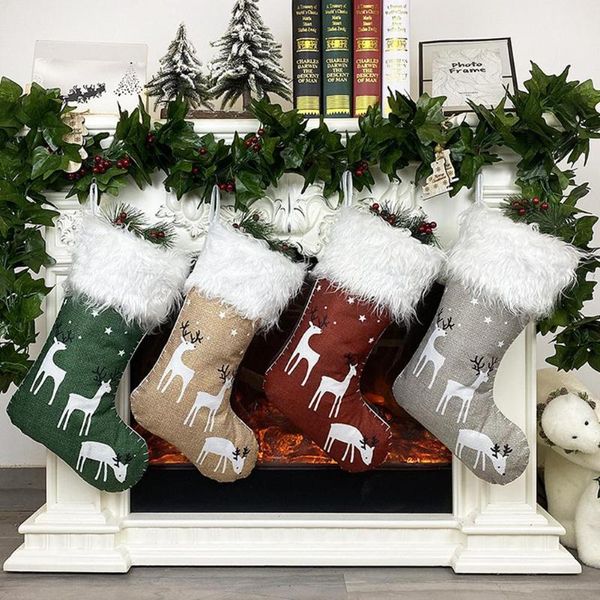 

christmas decorations stocking gift storage bag candy container xmas tree hanging decoration sock decor