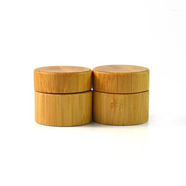 

100pcs 5g bamboo wooden cosmetic jar with pp innder for skin care cream, eyeshadow, or other storage bottles & jars