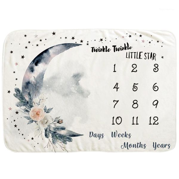 

blankets & swaddling baby milestone blanket monthly born soft pography props moon background po1