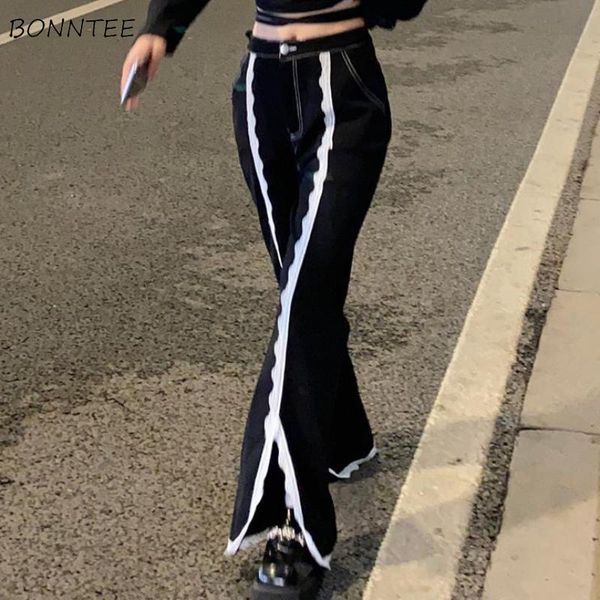 

women's jeans women students all-match simple straight korean style full-length black fashion casual streetwear oversize autumn female, Blue