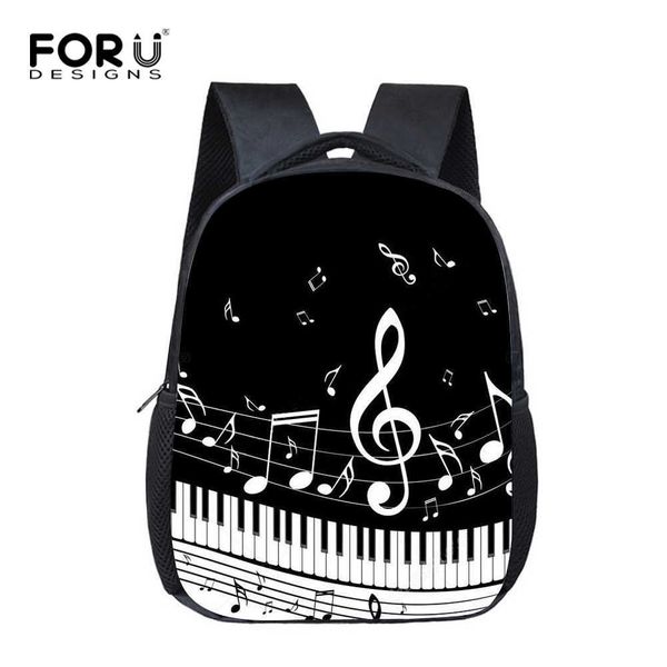 FORUDESIGNS Borse da scuola per bambini per bambine Zaini per note musicali Borsa per libri per pianoforte Borsa per scuola materna per bambini mochila escolar X0529