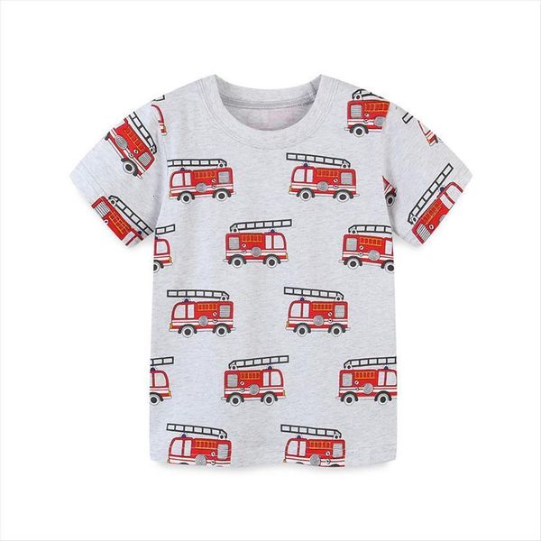 

jumping meters childrens cartoon t shirts for boys summer fashion cars print clothes kids tees, Blue