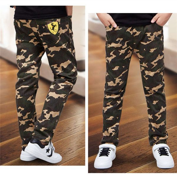 

camouflage pants kid baby boy full trousers casual cotton arm green print legging children mid elastic waist straight pants 210308, Blue