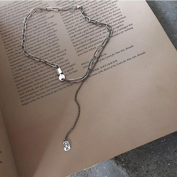 

chains meyrroyu korean version of the fashion jewelry trend key lock lucky tag necklace ladies valentines day party gift, Silver