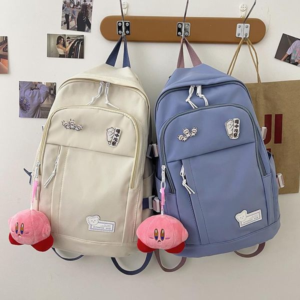 

backpack 2021 women preppy style kawaii school bags student boy for teenage girls book cute luxury badge college female