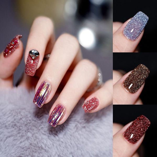 

nail polish qsty latest glitter semi-permanent varnish 10ml broken diamond gel uv led semipermanent gellac enamel