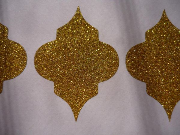 

gift wrap 500pcs - 2.6x3.8cm moroccan gold glitter sticker label