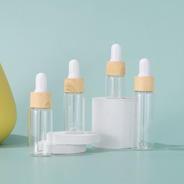 Großhandel Mini-Glasparfümflaschen, klare Probenfläschchen für ätherische Öle, 5 ml, 10 ml, 15 ml, 20 ml