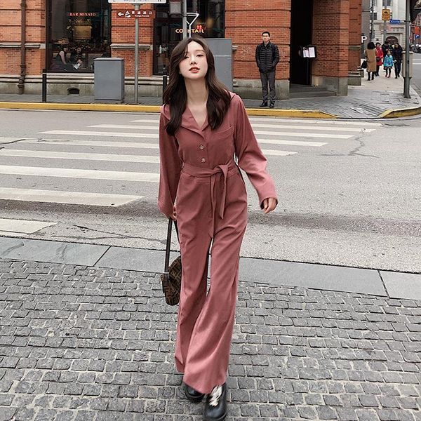 

women's jumpsuits & rompers women long sleeve hooded jumpsuit loose casual solid color wide leg pants sets female high street fashion k, Black;white