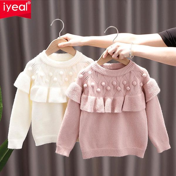 

pullover iyeal princess girls sweaters cardigans autumn full sleeve baby girl knitwear toddler kids knitted jackets children clothes, Blue