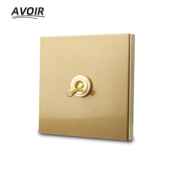 

smart home control avoir wall retro light switch lever toggle 1 2 3 gang way gold brass panel electrical sockets and vintage switches 220v
