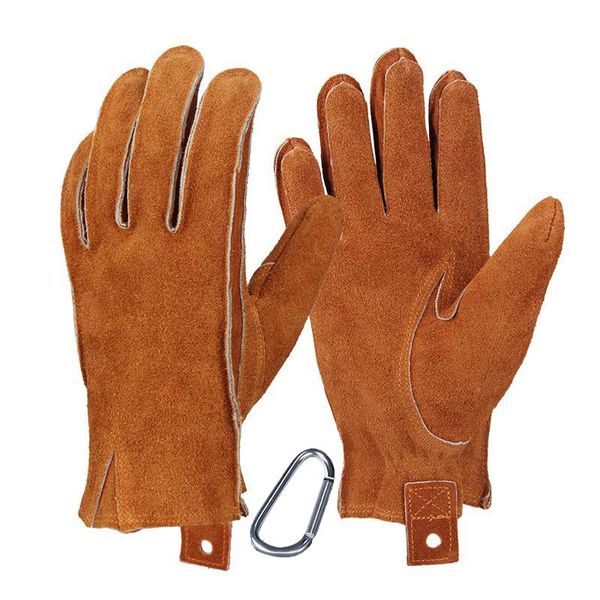 

cycling gloves 1pair men women gardening woodworking vintage daily faux cow leather anti slip mittens car repair outdoor welding, Black