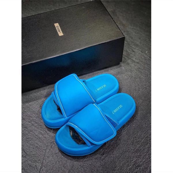 

new kanye season 6 generation fashion slippers slippers men's fashion[finished on june 16] zlh, Black