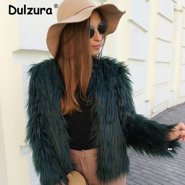 

winter thicken warm faux fur coat women clearance 210222, Black