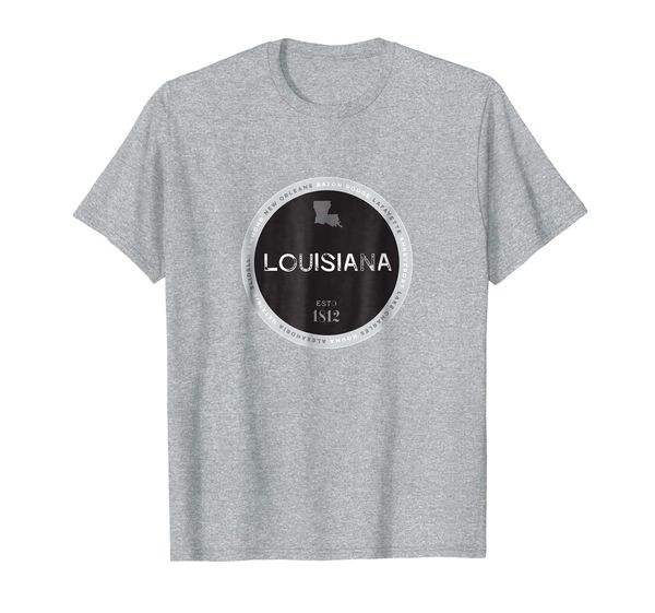 

louisiana state new orleans baton rouge map t shirt, White;black