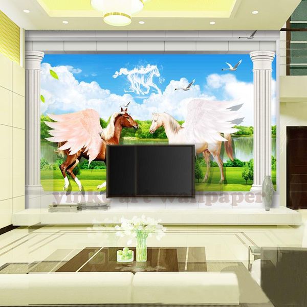 

wallpapers home decoration custom 3d wall murals wallpaper white horse living room sofa tv backdrop for walls paper