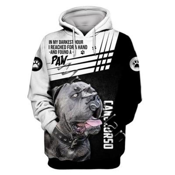 

men's hoodies & sweatshirts 3d graphic animals dog art cane corso hoodie men/women casual streetwear sweatshirt pullover qw-022, Black