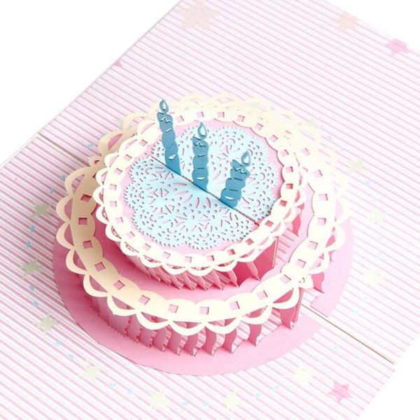 

greeting cards 3d laser cut happy birthday postcards craft paper thank you gift message 3pcs