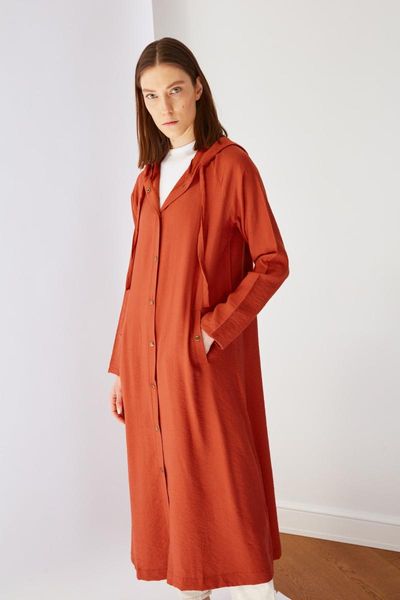 

ethnic clothing trendyol hooded jacket cap & ferace tctss21kf0002, Red