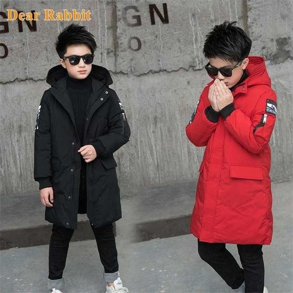 

boys clothes winter jacket children clothing warm down cotton hooded coat waterproof thicken outerwear kids parka 211203, Blue;gray
