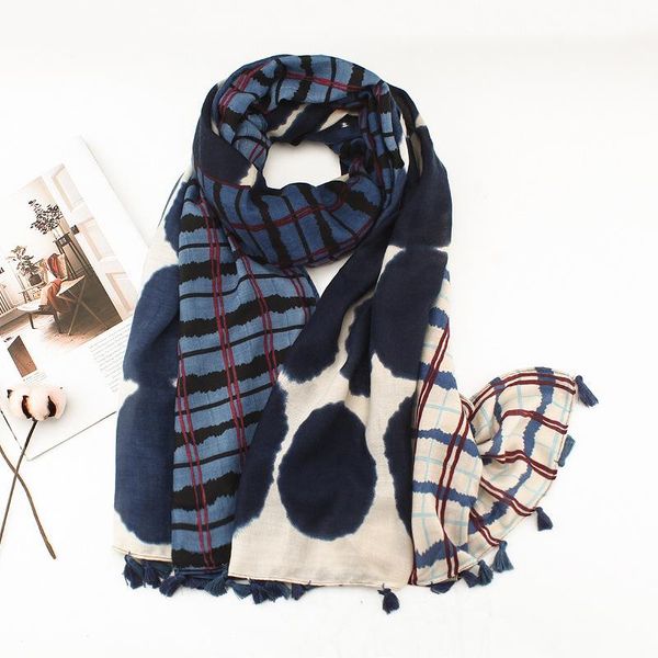 

scarves fashion women autumn viscose scarf geometric patchwork tassel long pashmina wrap stole bufandas muslim soft brand shawl 180*90cm, Blue;gray