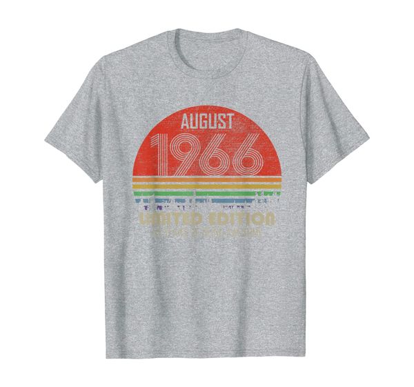 

born in august 1966 old vintage 53th birthday gifts t-shirt, White;black