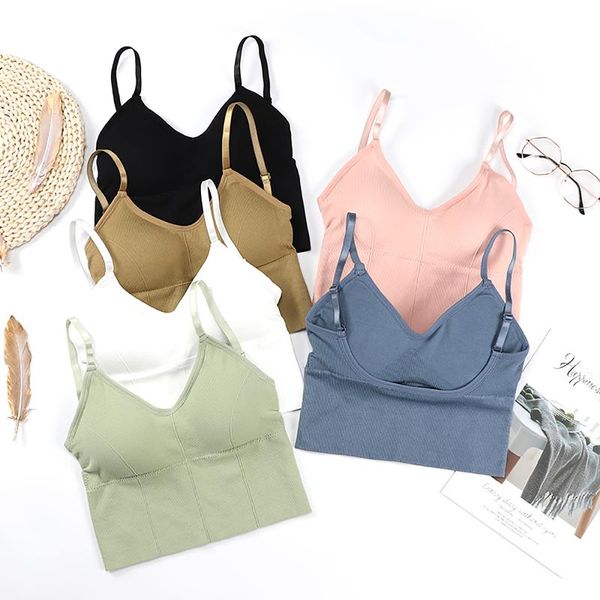 

women's wrapped bra underwear women's fashion bottoming sling tube beauty back bra no steel ring sports underwear #y2, White;black