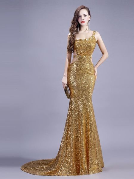 

saudi 2021 new arabic gold mermaid sequins long cross back prom es dubai turkish beading evening gowns mwe2, Black;red