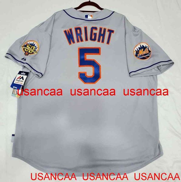 Costura #5 David Wright Grey Jersey Jerseys Men Women Youth Baseball XS-5xl 6xl