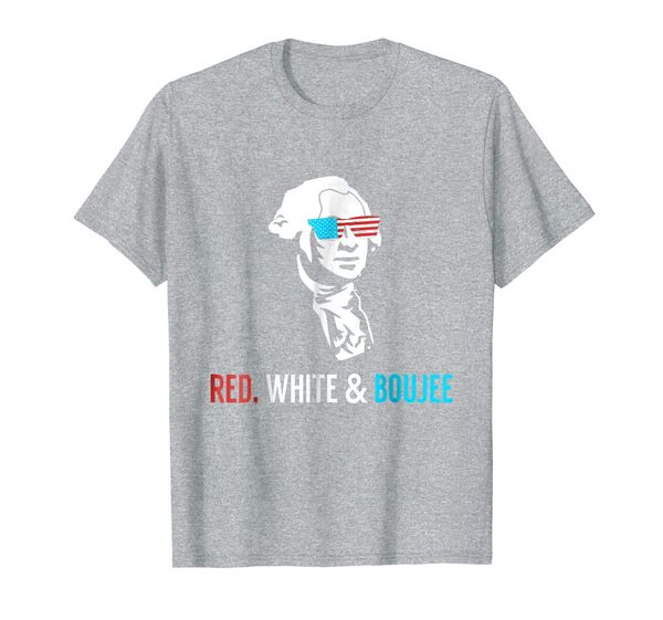

red white and boujee - funny july 4th drinking shirt, White;black