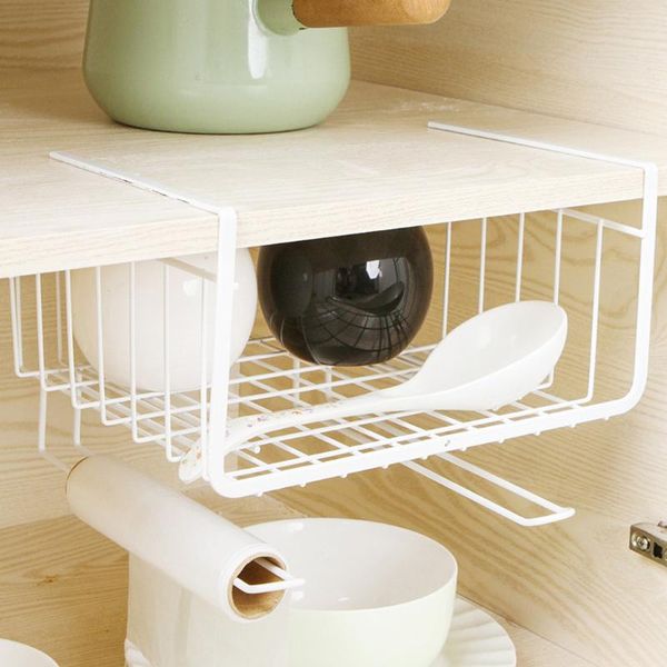 

bathroom storage & organization kitchen bin under shelf wire rack cabinet basket organizer shampoo holder hardware stand #45
